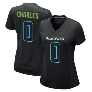 Seattle Seahawks Women's Irvin Charles Game Carbon Fashion Jersey - Black
