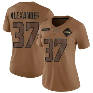 Seattle Seahawks Women's Shaun Alexander Limited 2023 Salute To Service Jersey - Brown