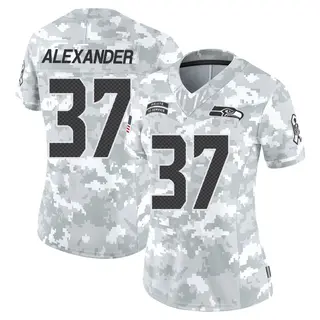 Seattle Seahawks Women's Shaun Alexander Limited 2024 Salute to Service Jersey - Arctic Camo