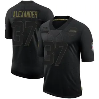Seattle Seahawks Youth Shaun Alexander Limited 2020 Salute To Service Jersey - Black