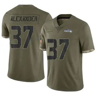 Seattle Seahawks Youth Shaun Alexander Limited 2022 Salute To Service Jersey - Olive